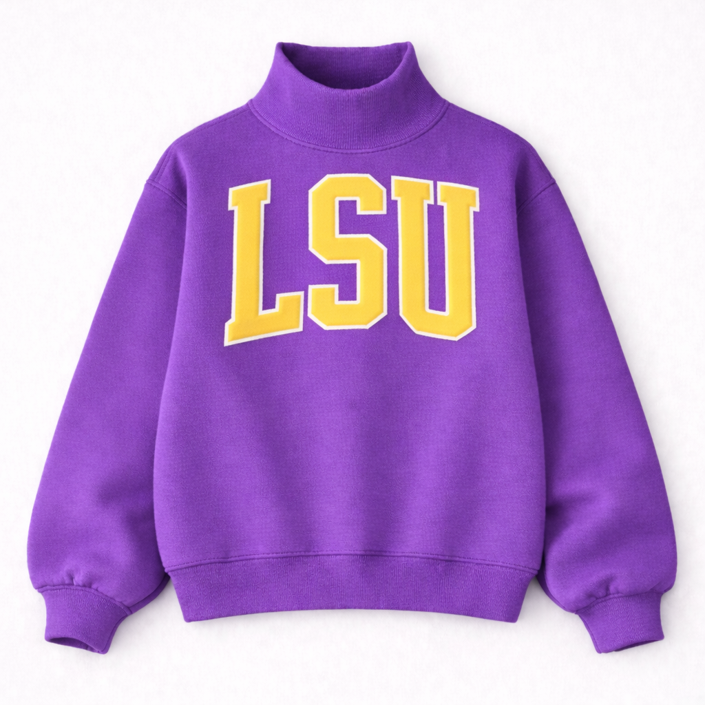 LSU  Puff Ink Mock Neck - PRE ORDER