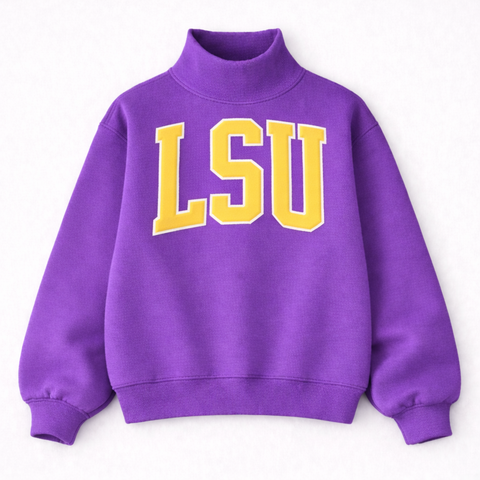 LSU  Puff Ink Mock Neck - PRE ORDER