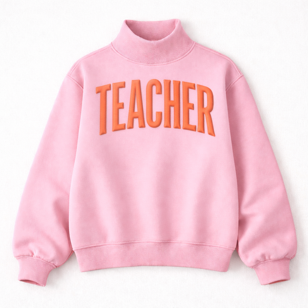 TEACHER Puff Ink Mock Neck -