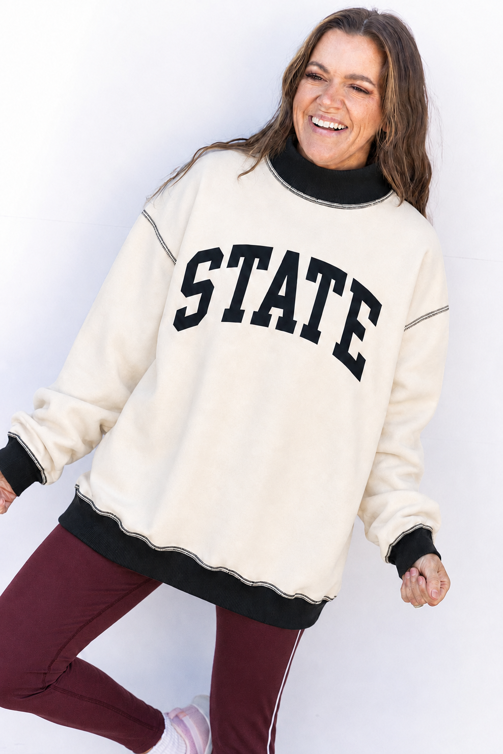 Reversible Mock Neck- Polka Dots / State