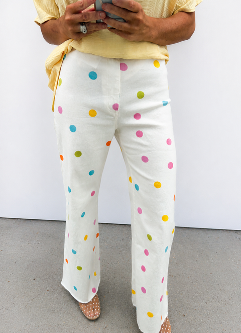 Vanilla Confetti Jeans - Ivory Multi