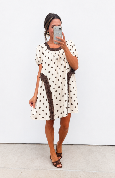 Polka Dot Daydream Dress - Brown