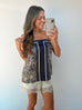 To The Vault Blouse - Navy