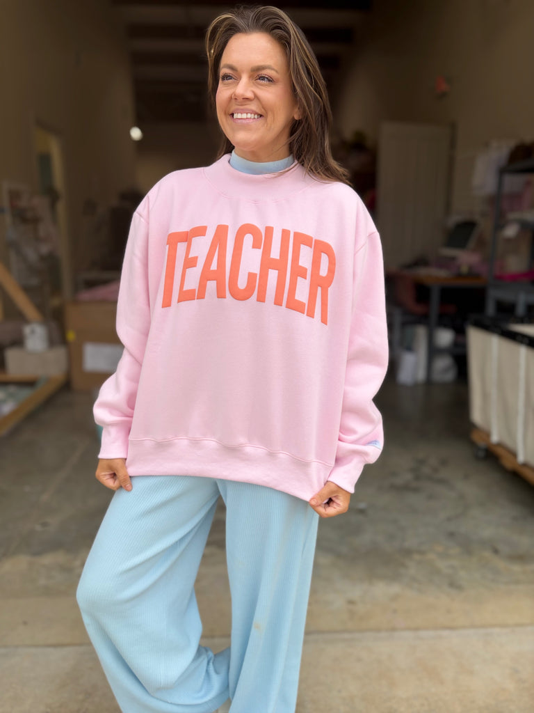 TEACHER Puff Ink Mock Neck -
