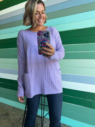 Seeing Stars Sweater - Heather Lavender
