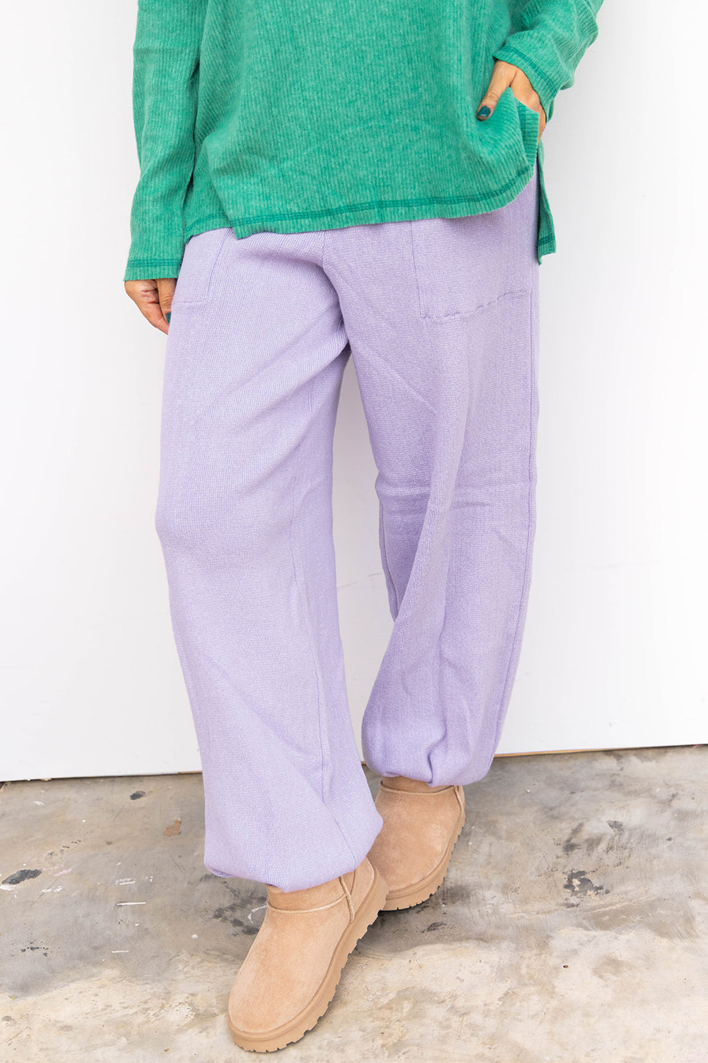 Relax Rib Pants - Lilac