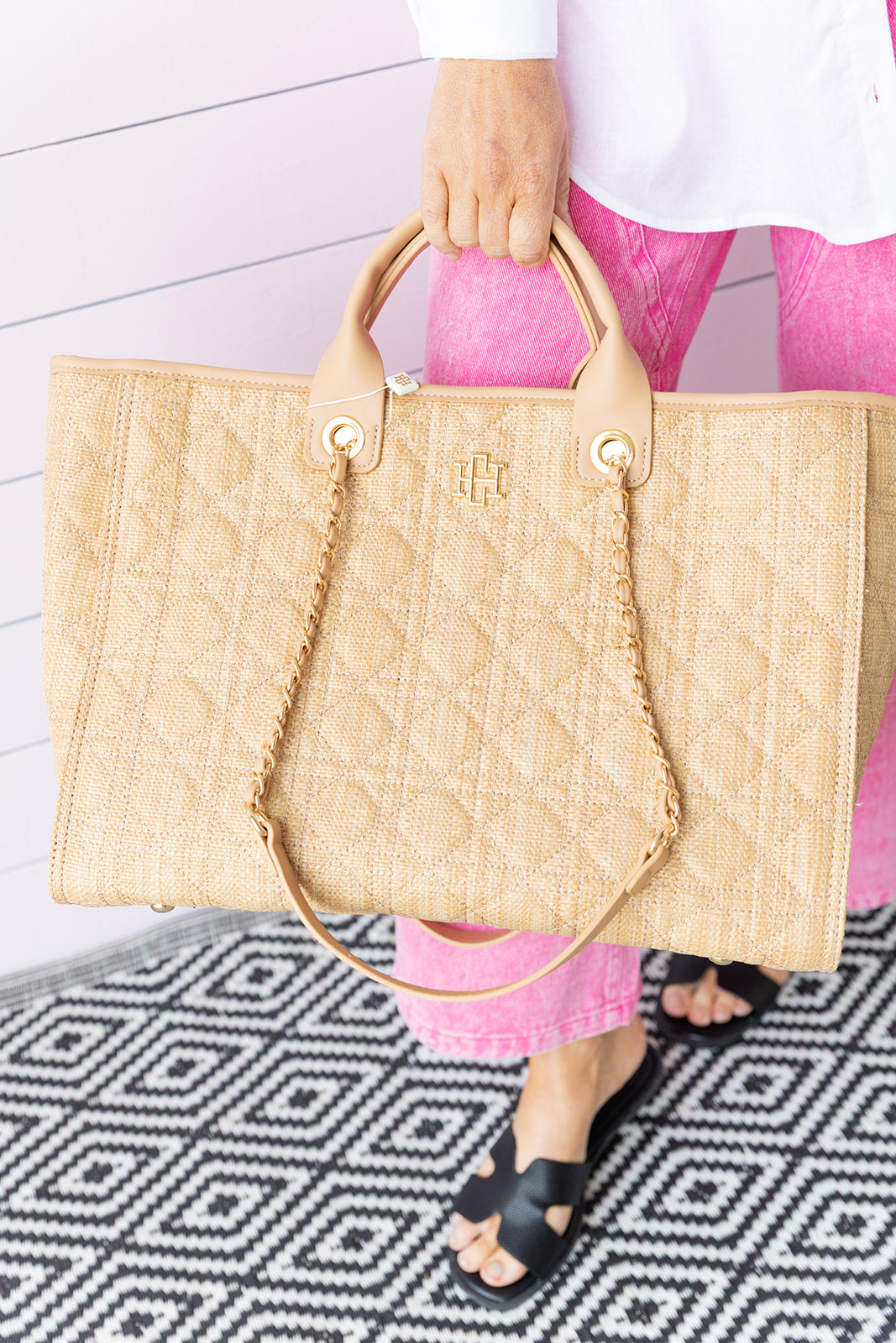 Melissa Tote - Natural Quilted