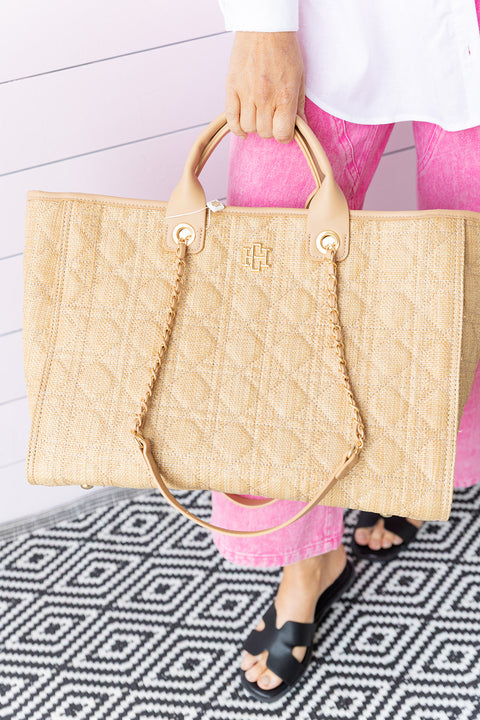 Melissa Tote - Natural Quilted