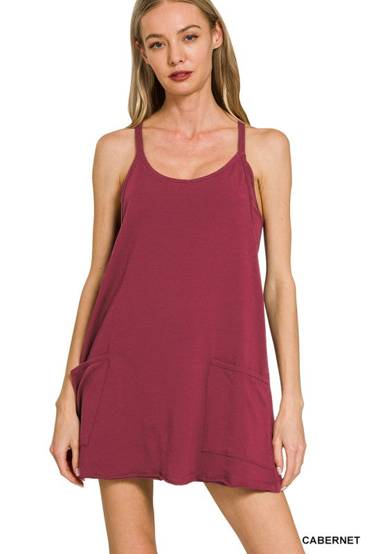 Join Me Dress Romper - Maroon