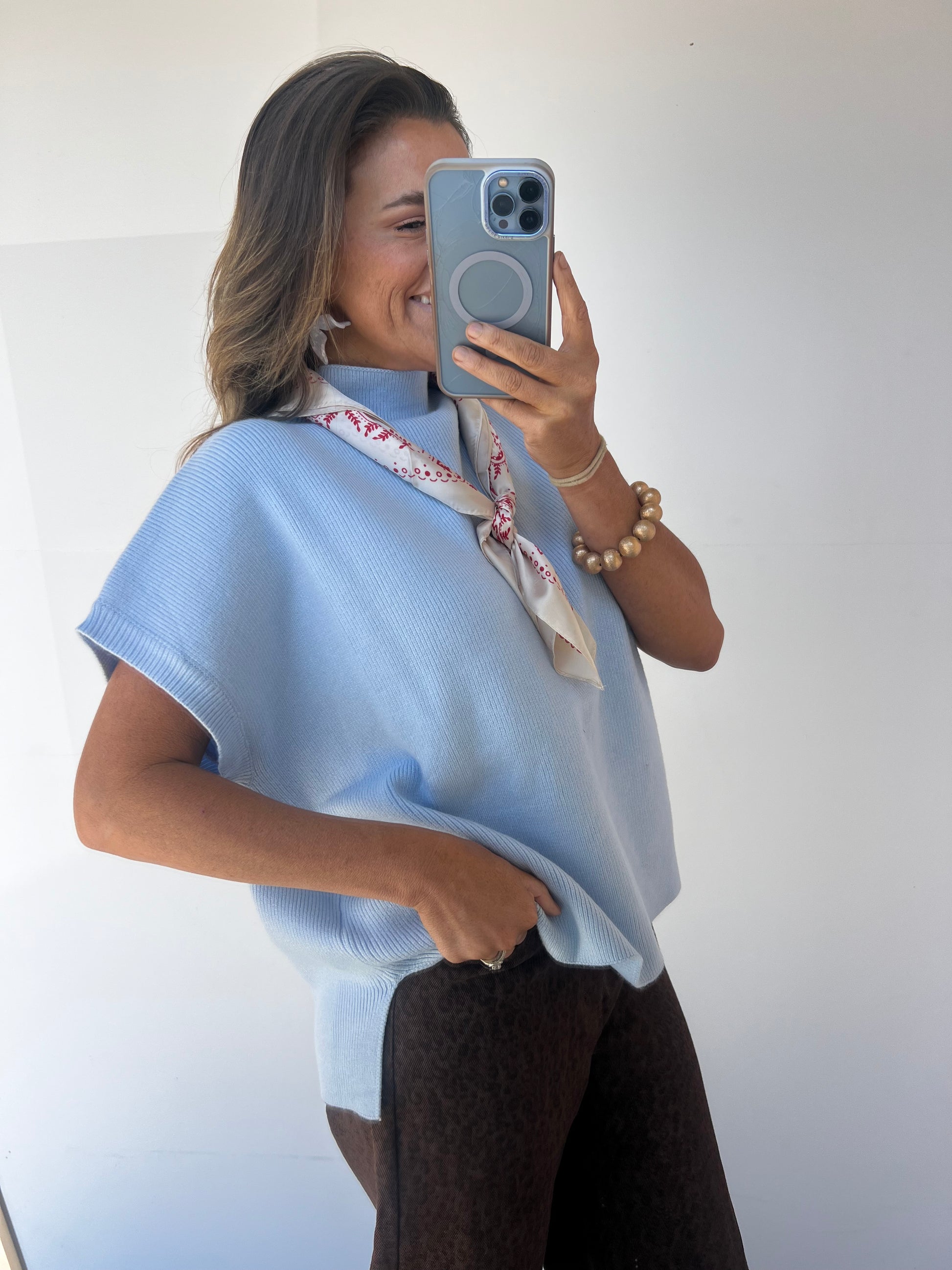 Cafe' Luxe Sweater - Sky Blue