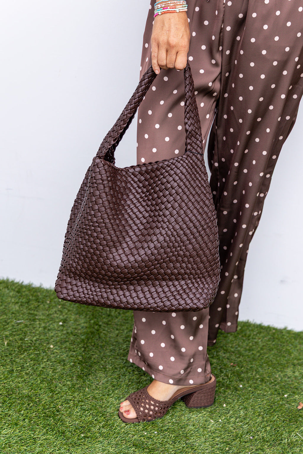 Woven tote - Brown