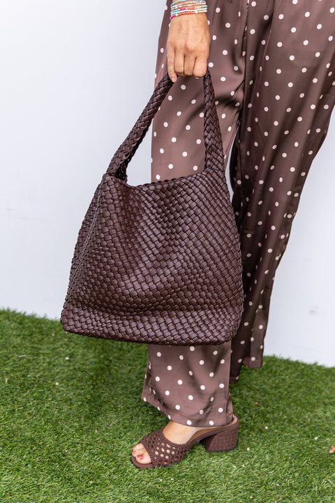 Woven tote - Brown