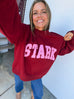 Polka Dot Mockneck sweatshirt - Maroon Stark