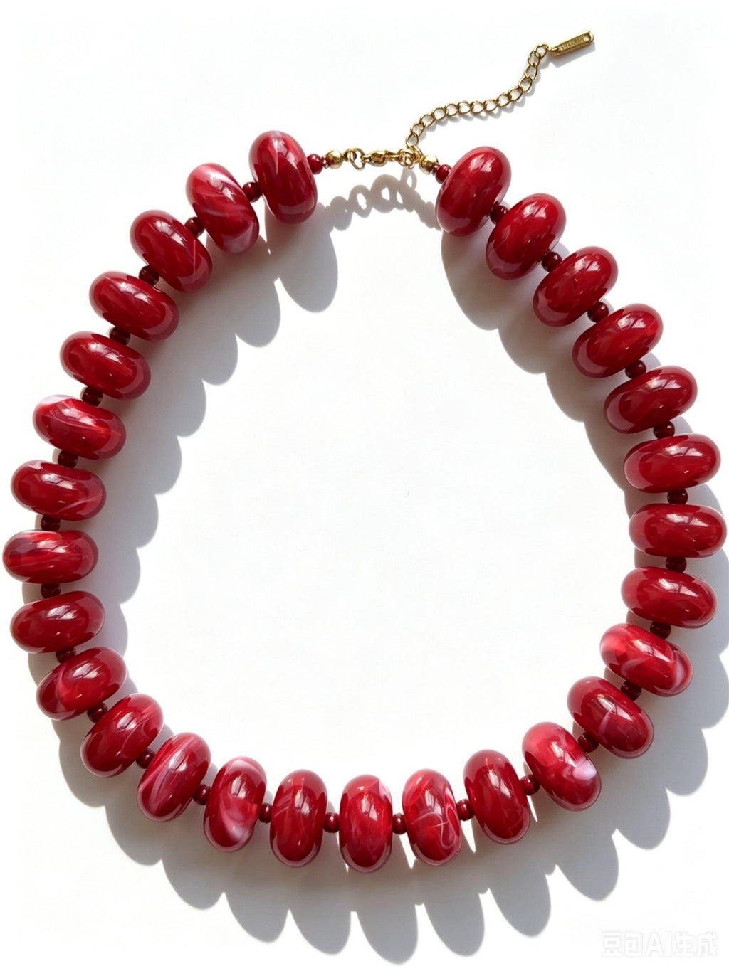 Chunky Boho Necklace- Cardinal Red