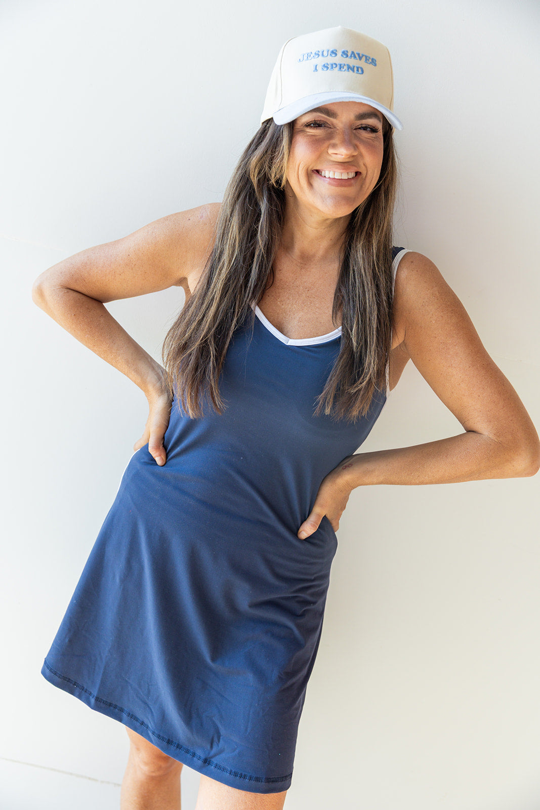 Ready to Rumble Romper Dress- Navy