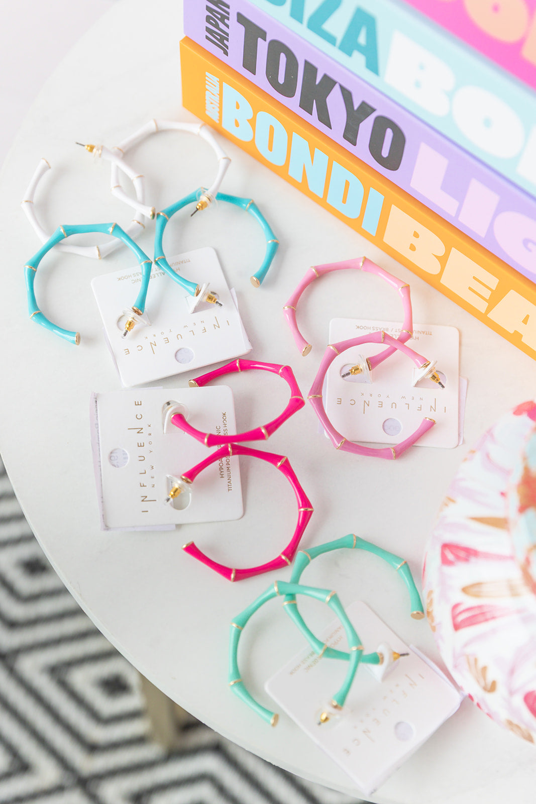 Classic Bamboo Hoops - Hot Pink