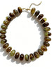 Chunky Boho Necklace- Brown Green Mix