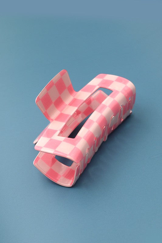 Jumbo Check Clip - Pink
