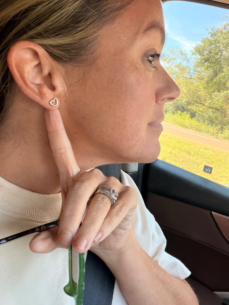 small open heart earring