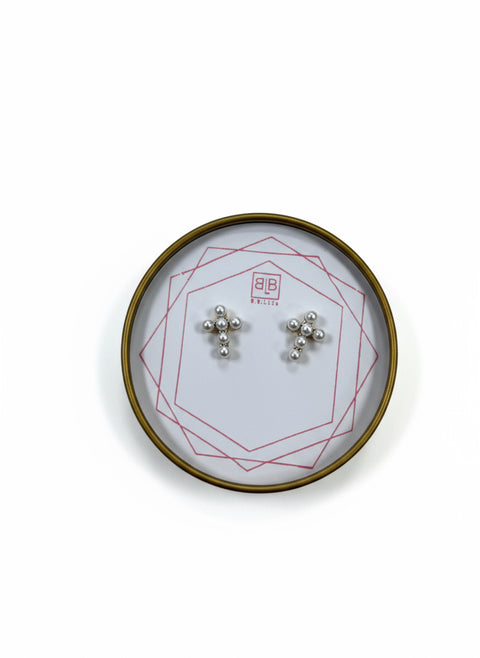 Pearly Cross Studs