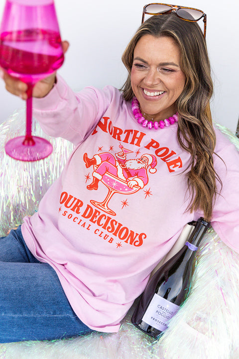 North Pole Pour Decisions Long Sleeve - Light Pink