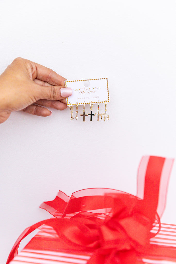Cling To The Cross Huggie Earrings