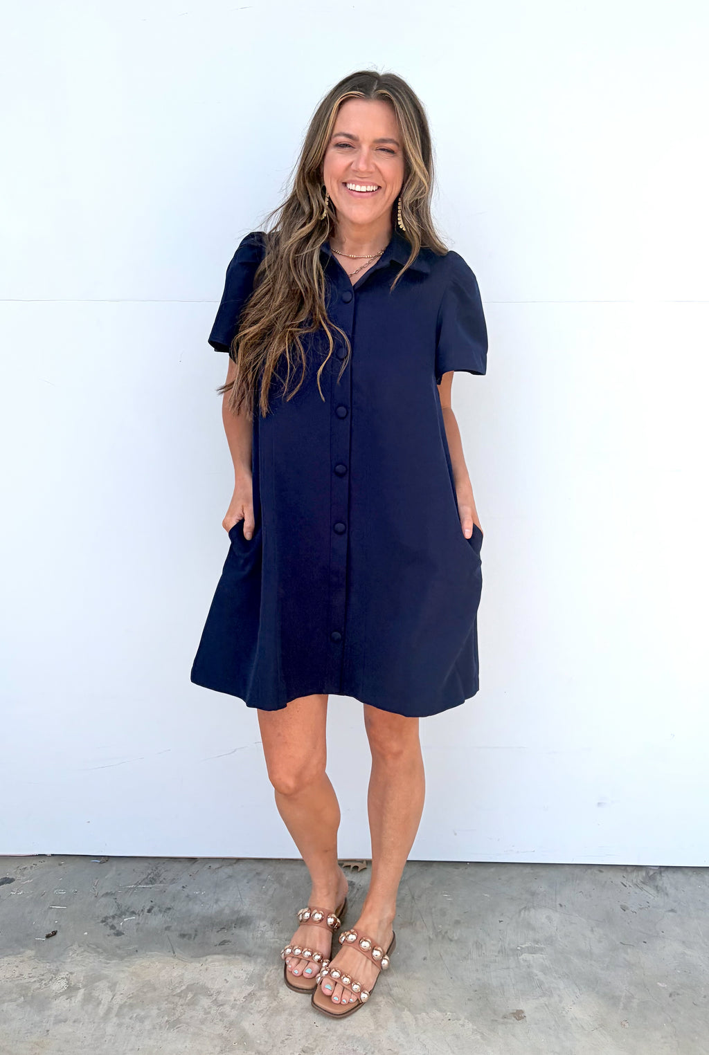 Whiskey Glasses Dress - Navy