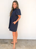 Whiskey Glasses Dress - Navy