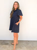 Whiskey Glasses Dress - Navy