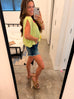 Heart Like A Truck Blouse - Shadow Lime