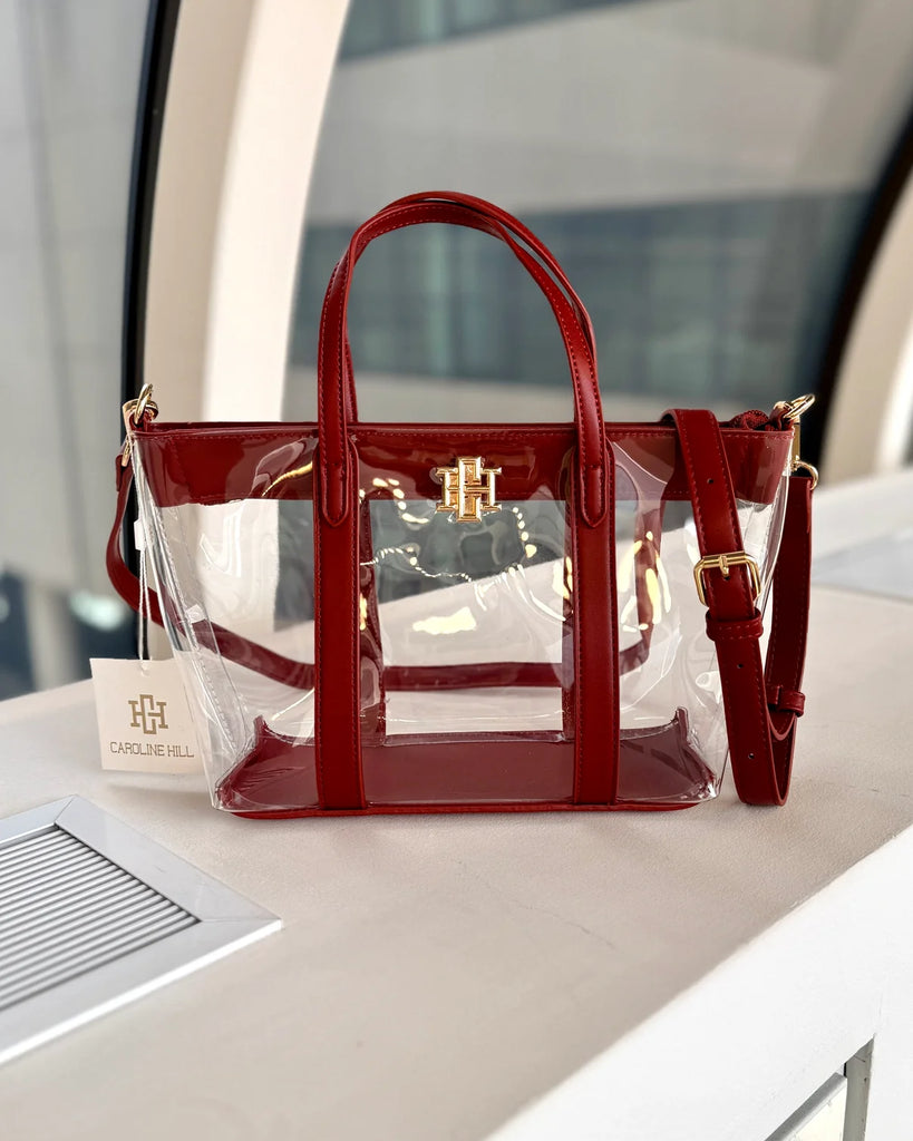 Molly Clear Tote Burgundy