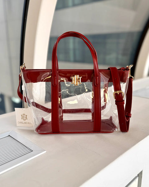 Molly Clear Tote Burgundy