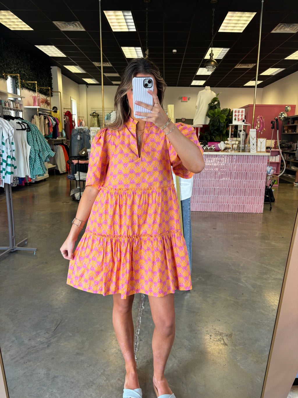 Here For The Party Dress - Orange/Pink