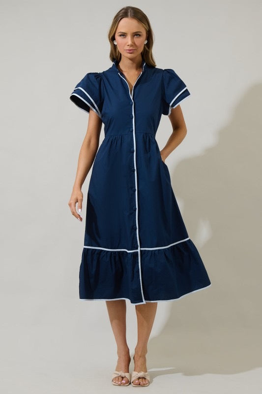Fourth Quarter Victory Dress - Navy