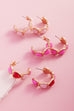 Vintage Heart Hoops- Hot Pink