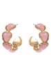 Vintage Heart Hoops- Light Pink
