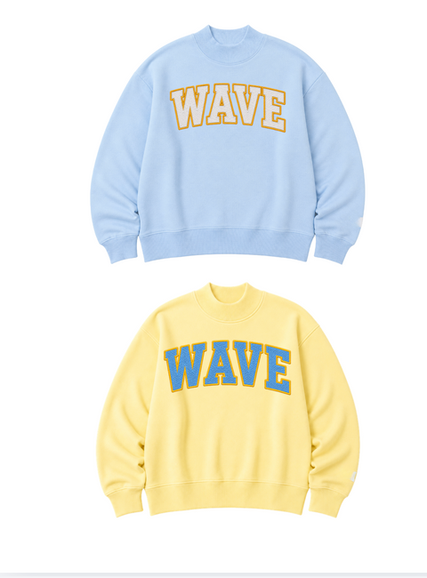 Wave Mock neck Blue