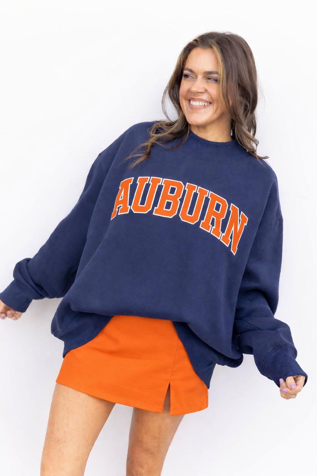 Embroidered Auburn Mock Neck - PRE ORDER