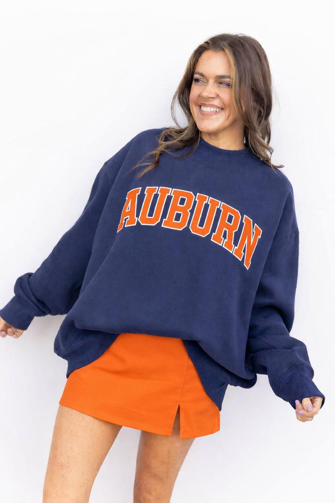 Embroidered Auburn Mock Neck - PRE ORDER
