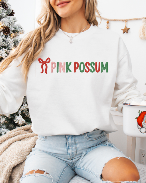 Pink Possum Holiday Sweatshirt