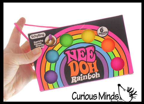 1 Nee-Doh Rainbow Teenie Tiny Nee-Doh 6 Pack Soft Doh Filled