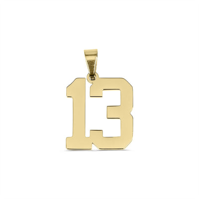 18K Gold Sport Number Pendant