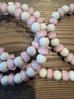 Beaded Phone Charger with Lightning & USB-C Cable: Pink and Coral