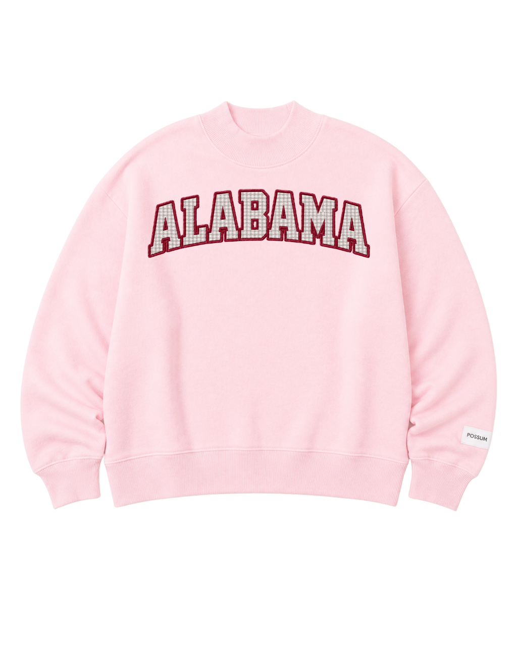 Alabama Pink Houndstooth Mockneck - Pre order
