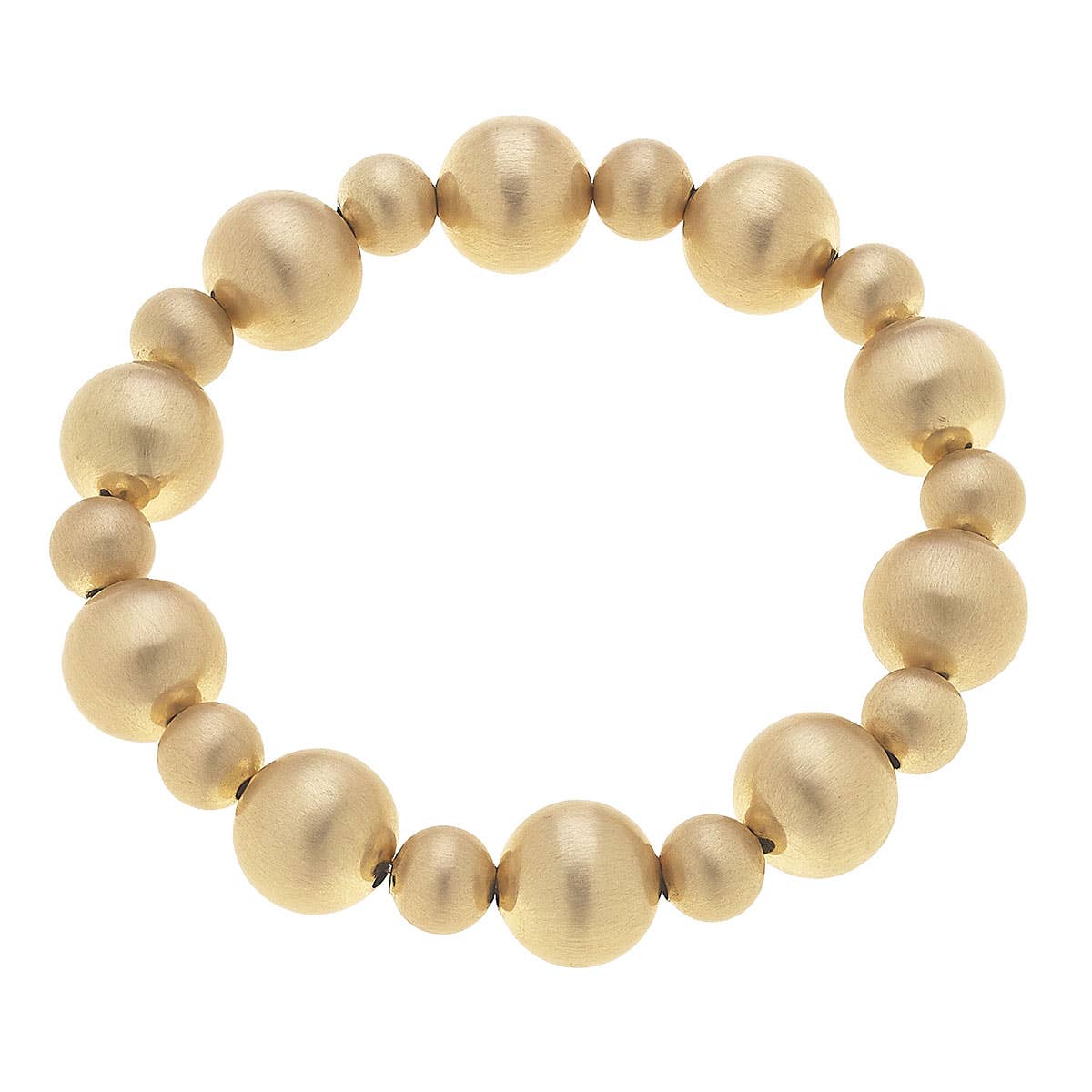 Ember Ball Bead Stretch Bracelet: Satin Gold