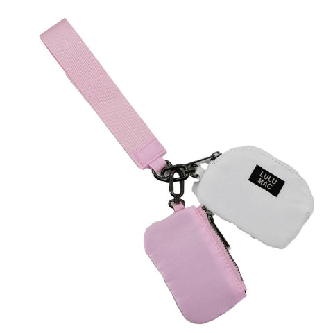 DP-8162 Pink/White Lulu Mac Double Pouch Wristlets