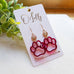 Burgundy Paw Print Earrings “Darby”