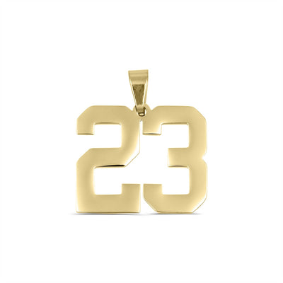 18K Gold Sport Number Pendant