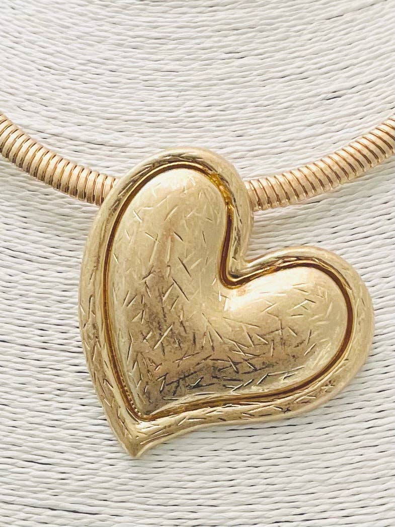 CHIC - Vintage Heart Choker (matte gold) NK523