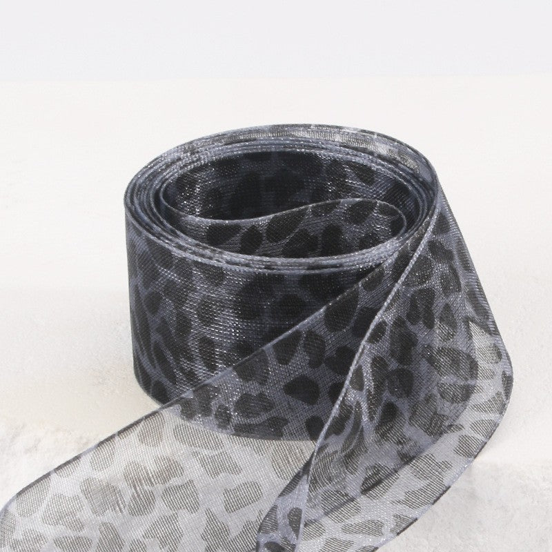 Satin Shoe Lace - Black Leopard